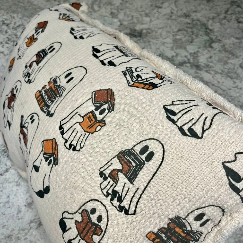 Goblin & Ghoul Halloween Ghosts with Books Blanket and Large Pillow Set (2)